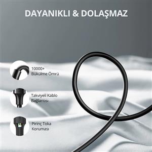 UGREEN USB-A to USB-C 3A QC Hızlı Şarj Kablosu 1.5 Metre - Beyaz