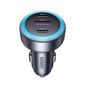 UGREEN 30W 3 Portlu Araç İçi Şarj Cihazı Çakmaklık Adaptörü - Siyah