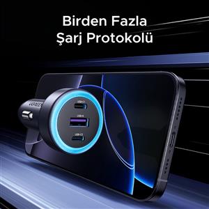 UGREEN 30W 3 Portlu Araç İçi Şarj Cihazı Çakmaklık Adaptörü - Siyah