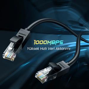 UGREEN Cat 6 UTP LAN Ethernet Kablosu 0.5 Metre - Siyah
