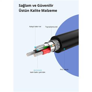 UGREEN USB-A to Micro USB Hızlı Şarj Kablosu 1 Metre - Siyah