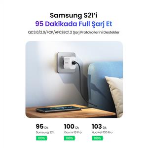 UGREEN USB-C to USB-A 3A QC Hızlı Şarj Kablosu 1 Metre - Siyah