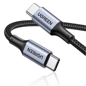 UGREEN USB-C 100W 5A QC PD Örgülü Hızlı Şarj Kablosu 2 Metre - Siyah
