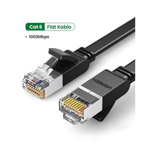 UGREEN CAT6 Flat Ethernet Kablosu, 1 Metre, Siyah