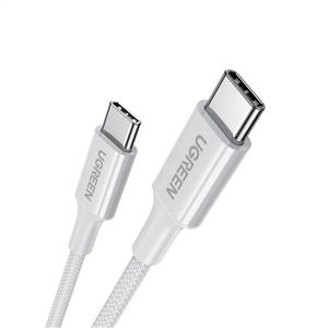 UGREEN USB-C 60W 3A QC PD Örgülü Hızlı Şarj Kablosu 1 Metre - Beyaz