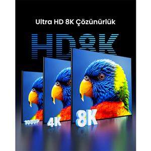 UGREEN 8K 60Hz Ultra HD HDMI 2.1 Görüntü Aktarma Kablosu, 3 Metre
