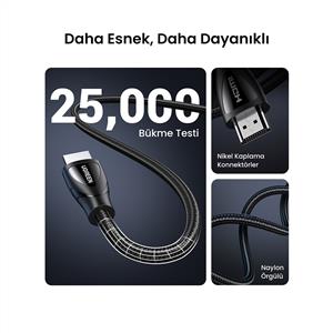 UGREEN 8K 60Hz Ultra HD HDMI 2.1 Görüntü Aktarma Kablosu, 3 Metre