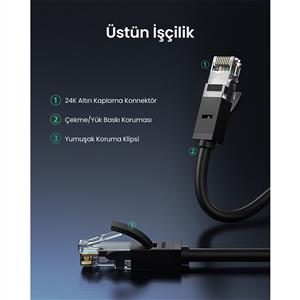 UGREEN CAT6 Ethernet Kablosu 3 Metre - Siyah