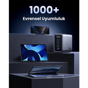 UGREEN Nexode 300W GaN 5 Portlu 4xUSB-C, 1xUSB-A, 2M 240W Kablolu Hızlı Şarj Cihazı