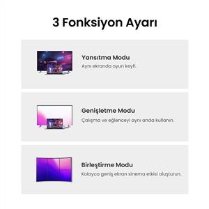 UGREEN 8K 60Hz Displayport to Displayport 1.4 Örgülü Kablo 1.5m - Siyah