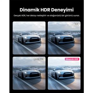 UGREEN 8K 60Hz Displayport to Displayport 1.4 Örgülü Kablo 1.5m - Siyah