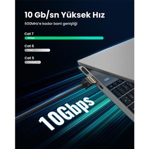 UGREEN Cat 7 F/FTP LAN Kablosu 2m, Siyah