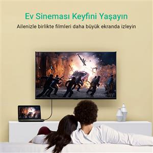 UGREEN 4K 60Hz Displayport to Displayport Kablo, Siyah, 3 Metre
