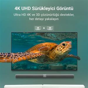 UGREEN 4K 60Hz Displayport to Displayport Kablo, Siyah, 3 Metre