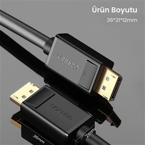 UGREEN 4K 60Hz Displayport to Displayport Kablo, Siyah, 3 Metre