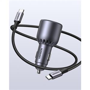 UGREEN 75W 3 Portlu Araç İçi Şarj Cihazı Çakmaklık Adaptörü - Siyah