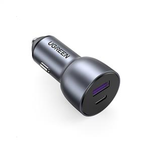 UGREEN 52,5W QC PD USB-C USB-A Hızlı Araç İçi Şarj Cihazı Çakmaklık Adaptörü - Uzay Grisi