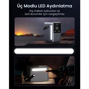 UGREEN 48.000 mAh 300W 5 Portlu Şarj İstasyonu ( 3xUSB-C 2xUSB-A ) - Uzay Grisİ