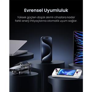 UGREEN 48.000 mAh 300W 5 Portlu Şarj İstasyonu ( 3xUSB-C 2xUSB-A ) - Uzay Grisİ