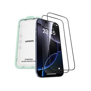 UGREEN iPhone 17 Pro Uyumlu Ultra Tam Ekran Temperli Cam Toz Dirençli (2’li Paket)- Şeffaf
