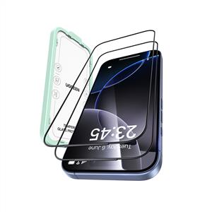 UGREEN iPhone 17 Pro Uyumlu Ultra Tam Ekran Temperli Cam Toz Dirençli (2’li Paket)- Şeffaf