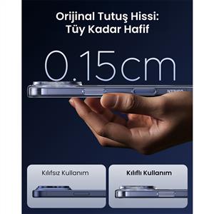 UGREEN iPhone 17 Pro Uyumlu MagSafe Korumalı Darbe Emici Telefon Kılıfı - Şeffaf
