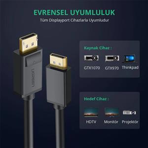 UGREEN Displayport Kablo 1.5m - Siyah
