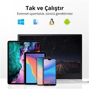 UGREEN USB-C +USB-A To TF/SD 3.0 Kart Okuyucu - Siyah