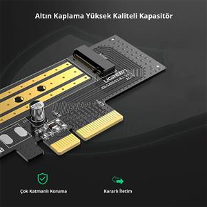 UGREEN M.2 NVMe to PCI-E 3.0 × 4 Dönüştürücü Adaptör
