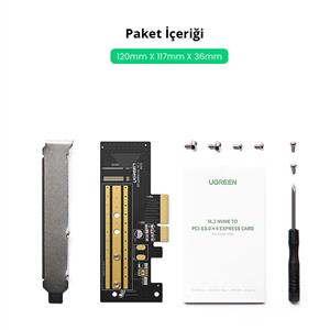 UGREEN M.2 NVMe to PCI-E 3.0 × 4 Dönüştürücü Adaptör