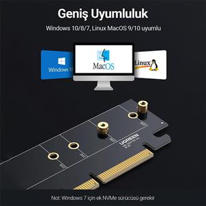UGREEN PCIe 4.0(16×) to M.2 NVMe Dönüştürücü Adaptör