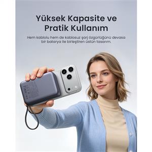 UGREEN Zapix 20.000 mAh MagSafe Wireless Hızlı Şarj Dahili 30W USB-C Kablolu Powerbank