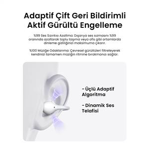 UGREEN ClipBuds Pro Hi-Res Aktif Gürültü Engelleyici Kablosuz Kulak İçi Kulaklık - Beyaz