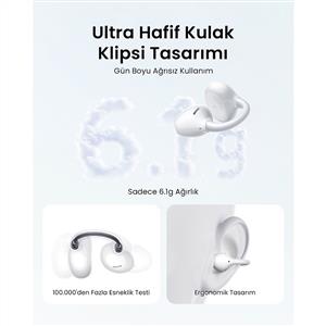 UGREEN ClipBuds Pro Hi-Res Aktif Gürültü Engelleyici Kablosuz Kulak İçi Kulaklık - Beyaz