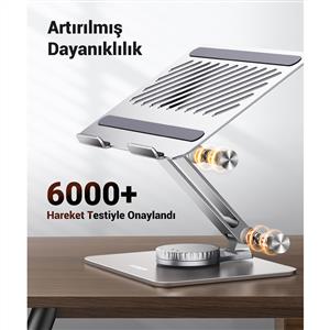 UGREEN Yükseklik ve Açı Ayarlı 360 Derece Döndürülebilir Alüminyum Tablet Notebook Standı