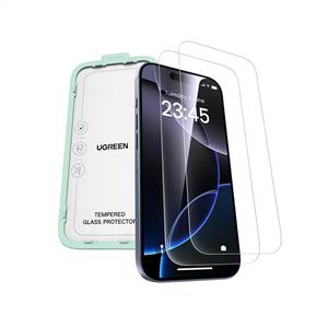 UGREEN iPhone 17 Pro Max Uyumlu Ultra Şeffaf Tam Ekran Temperli Cam – Toz Dirençli, 2’li