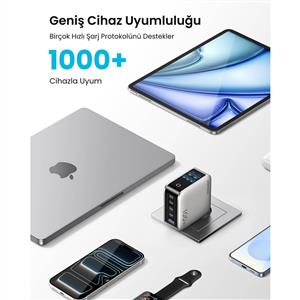 UGREEN Nexode Pro 100W 4 USB-C + USB-A GaN Hızlı Şarj Cihazı - Uzay Grisi