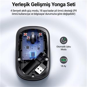 UGREEN 90374 4000 DPI SESSIZ KABLOSUZ MOUSE-YEŞİL