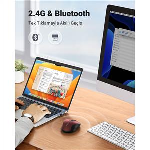 UGREEN 25752 4000 DPI ERGONOMIK SESSIZ KABLOSUZ MOUSE-KIRMIZI