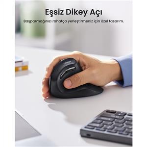 UGREEN 25444 4000 DPI DİKEY ERGONOMIK BLUETOOTH MOUSE-SİYAH