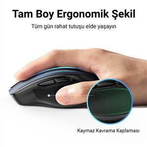 UGREEN 90855 4000 DPI DUAL MODE SESSIZ BLUETOOTH MOUSE-SİYAH
