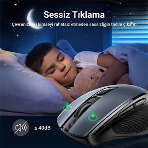 UGREEN 90855 4000 DPI DUAL MODE SESSIZ BLUETOOTH MOUSE-SİYAH