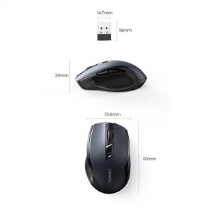 UGREEN 90855 4000 DPI DUAL MODE SESSIZ BLUETOOTH MOUSE-SİYAH