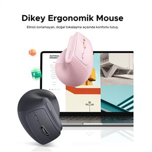UGREEN 55916 4000 DPI DİKEY ERGONOMIK BLUETOOTH MOUSE-SİYAH