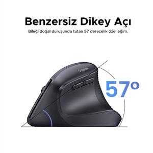 UGREEN 55916 4000 DPI DİKEY ERGONOMIK BLUETOOTH MOUSE-SİYAH