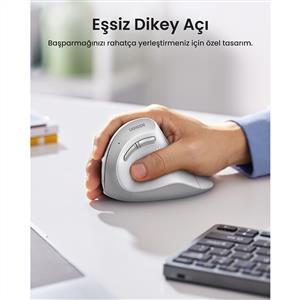 UGREEN 45759 4000 DPI DİKEY ERGONOMIK BLUETOOTH MOUSE-BEYAZ
