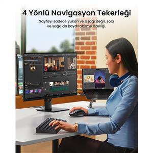 UGREEN 75498 5000 DPI 3 CIHAZ BAĞLANTILI BLUETOOTH MOUSE-SİYAH