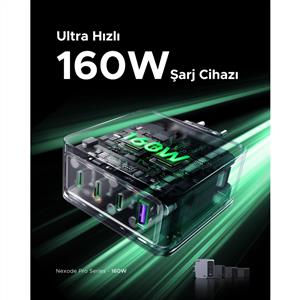UGREEN Nexode Pro 160W GaN QC PD Hızlı Şarj Cihazı ( 100W Type-C Kablolu ) - Uzay Grisi
