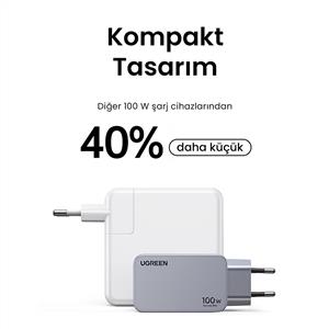 UGREEN Nexode Pro 160W GaN QC PD Hızlı Şarj Cihazı ( 100W Type-C Kablolu ) - Uzay Grisi