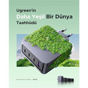 UGREEN Nexode Pro 160W GaN QC PD Hızlı Şarj Cihazı ( 100W Type-C Kablolu ) - Uzay Grisi